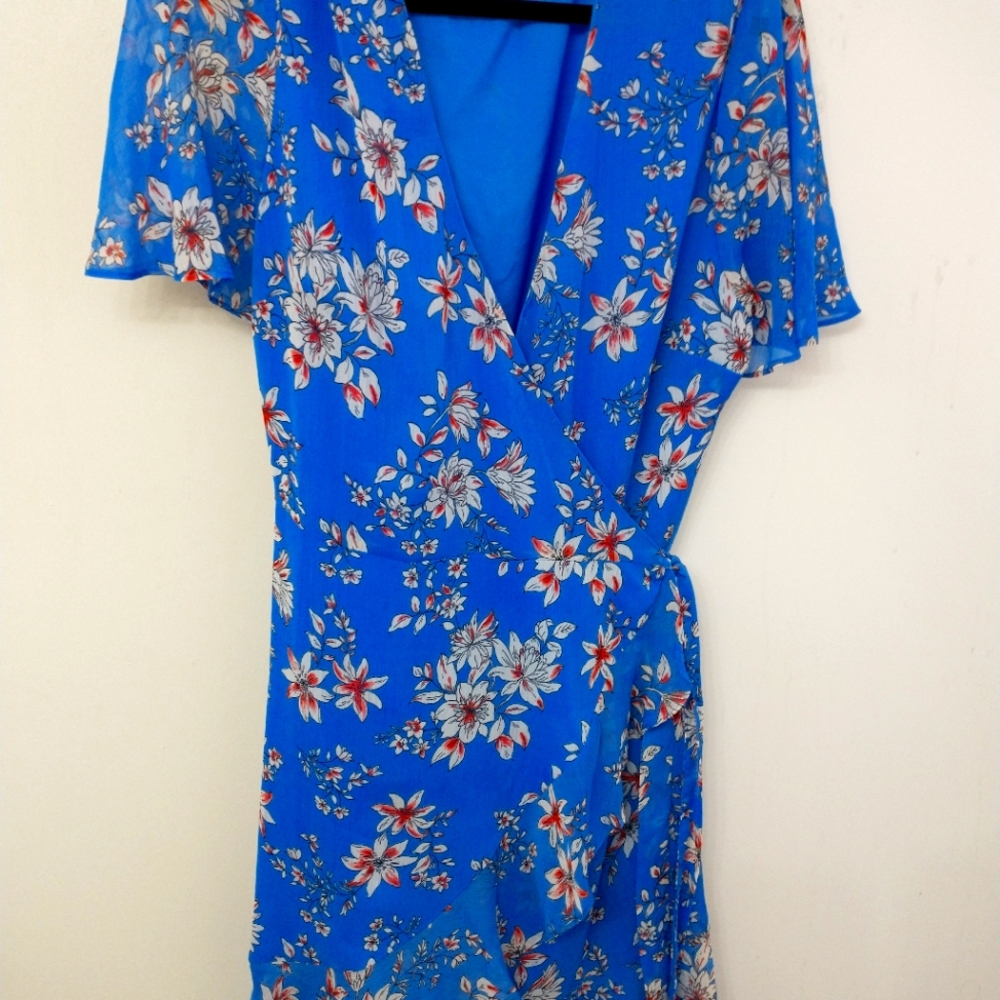 Banana Republic Floral Wrap Dress, Size 14 Tall